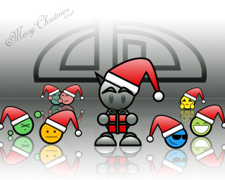 Christmas characters reflective silver background - a silver background free wallpaper
