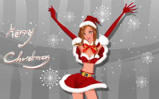 Santa woman dancing arms outstretched 2 - behance hd free wallpaper
