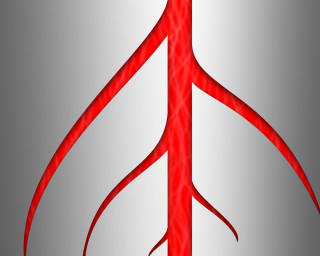 Red ribbon silver pole hanging - end free wallpaper