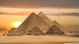 Pyramids sand sunset cloudy sky - cloudy free wallpaper