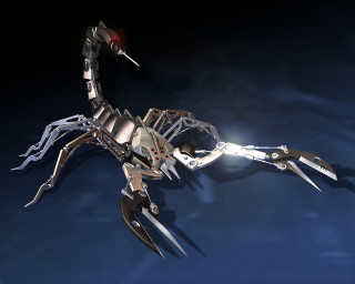Robotic scorpion shining light back 2 - its back end free wallpaper