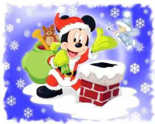 Mickey mouse chimney christmas decoration - a mickey mouse free wallpaper