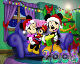 Mickey mouse christmas couch deer - a couch in front free wallpaper