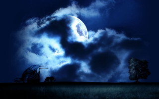 Full moon cloudy sky gothic - full moon free wallpaper