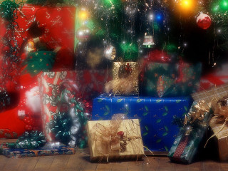 Presents christmas tree gold wrapping - a floor next free wallpaper