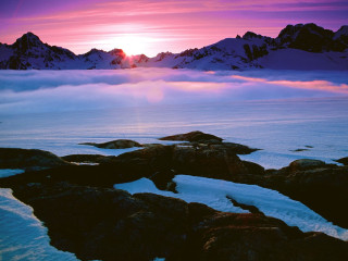 Snowy mountain range clouds sunset 2 - carl critchlow free wallpaper for desktop