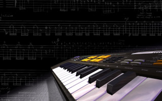 Piano keyboard musical notes black 2 - 3 d free wallpaper
