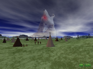 People field polar bear sky - volumetric free wallpaper