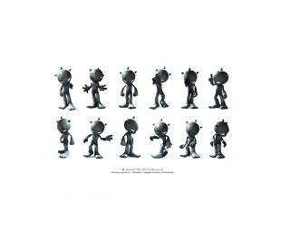 Cartoon figures standing row white - character sheet free wallpaper