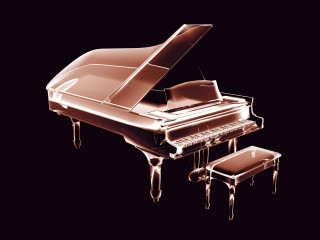 Piano stool artistic photo dark 2 - melting free wallpaper for desktop