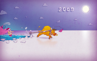 Cartoon character attacking pig sky 3 - behance hd free wallpaper