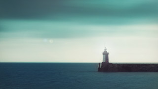 Lighthouse pier ocean cloudy sky - anthony s waters free wallpaper