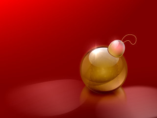 Shiny gold object red background - amano free wallpaper