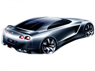 Silver sports car red light - a drawing free wallpaper