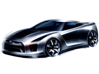 Silver car drawing style artwork - a black outline free wallpaper