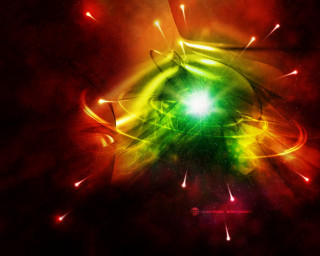 Colorful abstract background green yellow - light in the middle free wallpaper