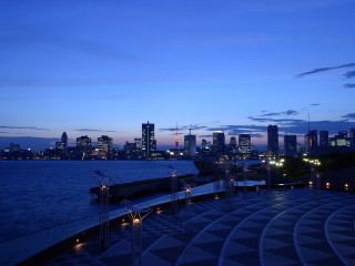 City skyline night circular structure - andreas gursky free wallpaper for desktop