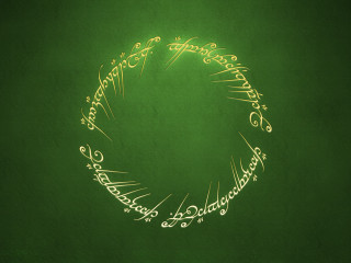 Green background gold circle fire 2 - lord of the rings free wallpaper