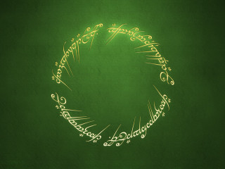 Green background gold circle fire 3 - lord of the rings free wallpaper
