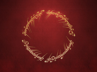 Golden circle red background gold 2 - lord of the rings free wallpaper