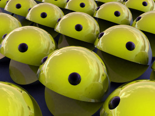 Yellow balls holes pattern rows - black dot free wallpaper