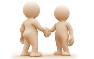 Small people shaking hands white - hand free wallpaper for desktop