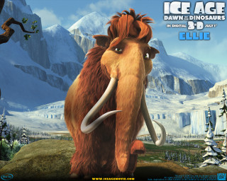 Cartoon wooly mammoth mountain ice - a cartoon picture free wallpaper for desktop