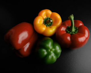 Three peppers green peppers black - food photography free wallpaper for desktop