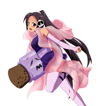 Cartoon girl gun pink dress - maya free wallpaper for tablet