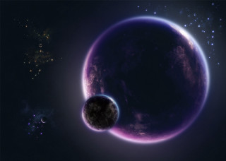 Purple black planet small background - planet free wallpaper for desktop