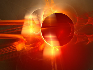 Red yellow abstract black white 4 - a white circle in the center of the image free wallpaper