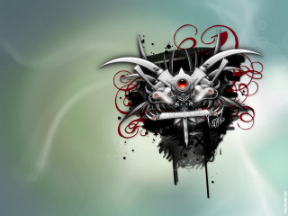 Skull swords digital painting face 3 - sharp foccus ilustration free wallpaper