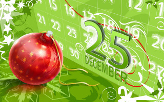 Red christmas ornament green calendar 3 - number free wallpaper for desktop