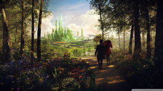 Couple walking path forest castle - a couple walking free wallpaper