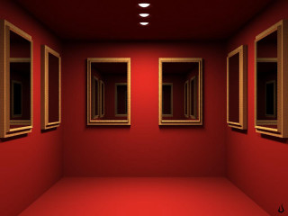 Red room mirrors red floor - a red room free wallpaper