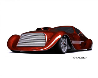 Red car drawing white background - ed roth free wallpaper