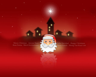 Santa christmas card red background 2 - a christmas card free wallpaper