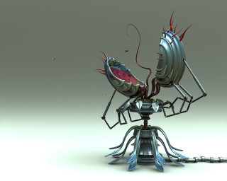 Metal sculpture bugs tripod chain 3 - a tripod free wallpaper