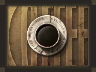 Coffee cup wooden table brown - blender and photoshop free wallpaper