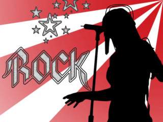 Person microphone rock sign stars - free anime wallpaper for desktop