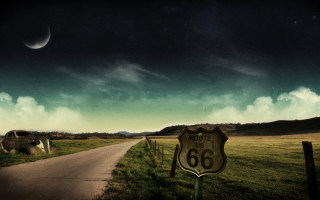 Road sign cow cloudy sky - the side of it free wallpaper