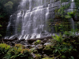 Waterfall water river forest mountain - a large amount of water free wallpaper