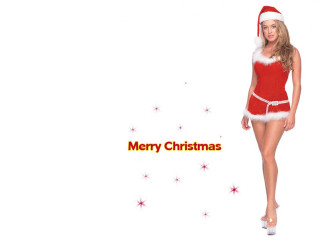 Santa woman christmas kitsch reindeer - a merry christmas free wallpaper