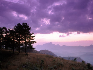 Purple sky clouds trees hill 3 - breyten breytenbach free wallpaper