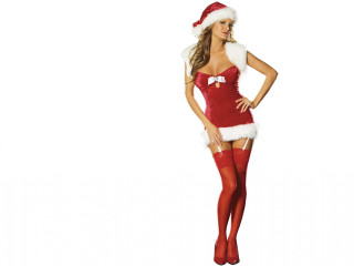Santa costume woman antenlers christmas - detail free wallpaper for desktop