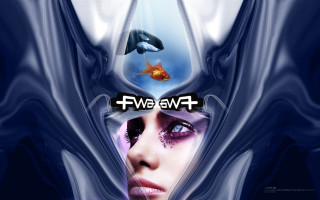 Woman fish dolphin background wave - album cover free wallpaper for desktop