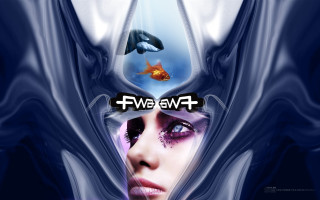 Woman fish dolphin background wave 4 - afrofuturism free wallpaper