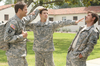 Three men uniform park pointing - a park area free wallpaper for desktop