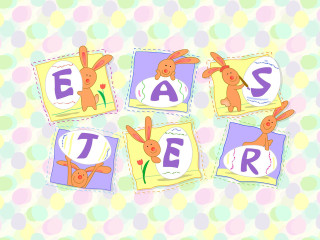 Bunny rabbit easter polka dot - letter free wallpaper