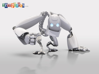 Robot white background light blue 3 - a black nose free wallpaper